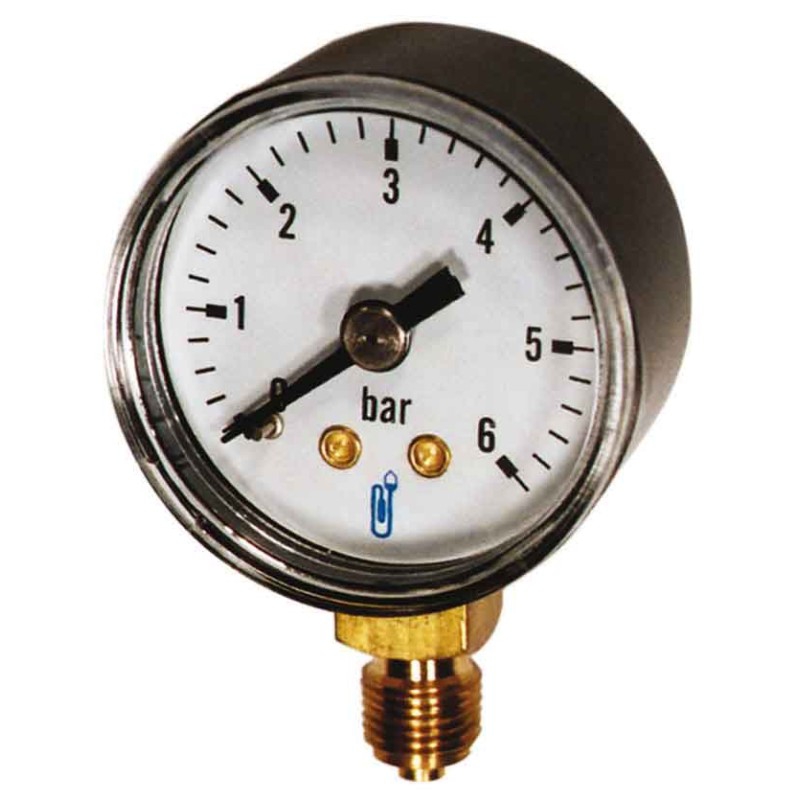 Manomètre sec raccord vertical boitier cylindrique classe de précision 1,60 ABS série 116 Distrilabo