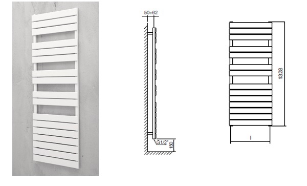 Radiateur sèche-serviettes eau chaude lames plates Aube Aquance