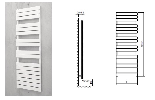 Radiateur sèche-serviettes eau chaude lames plates Aube Aquance