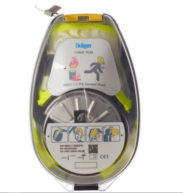 Cagoule complète réutilisable mono-filtre série Parat 7530 Dräger