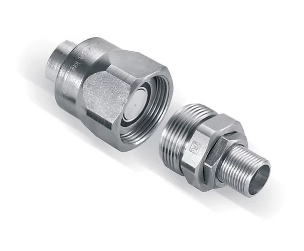 Coupleur hydraulique à face plane joint NBR femelle avec bouchon anti-poussière acier - série K8000