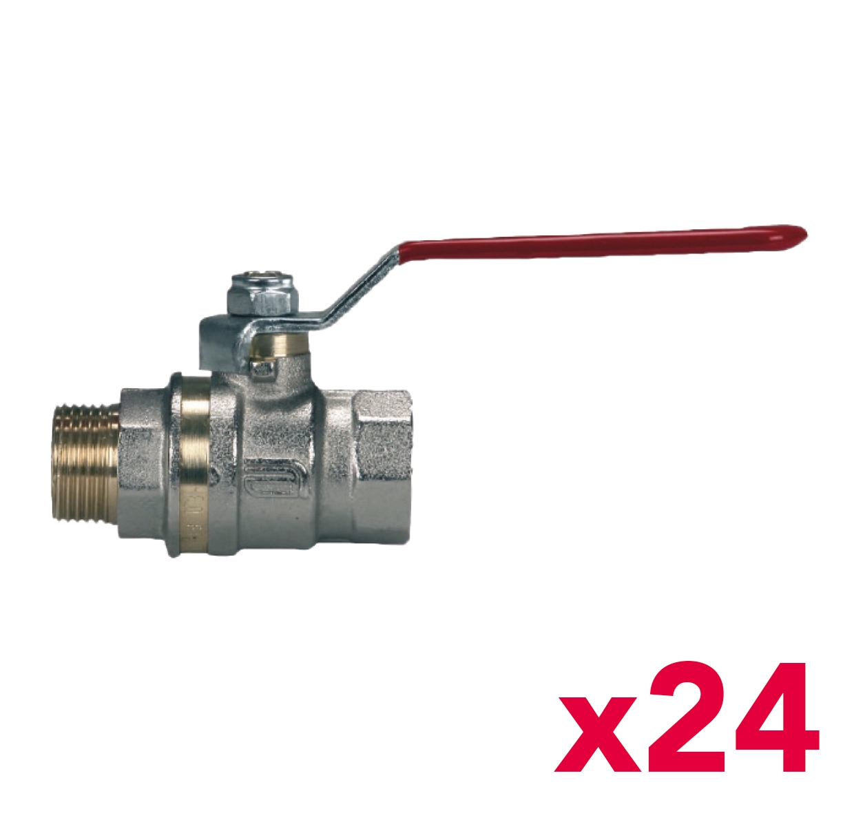 Lot de 24 vannes à boisseau Aster 20x27 - Poignée plate MF