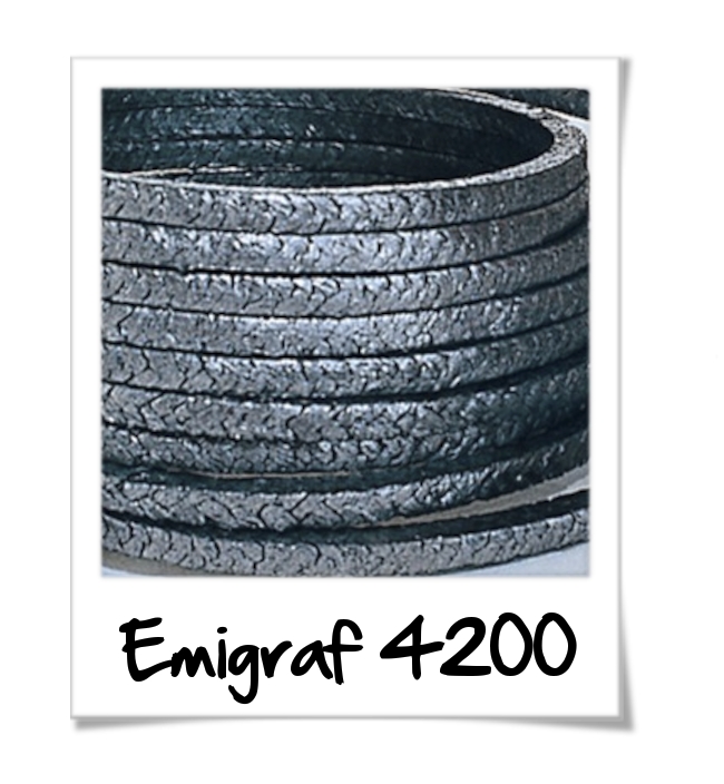 Tresse carrée fils de graphite expansé purde -100 à +650°C 30 m/s 300 bar max série EMIGRAF 4200