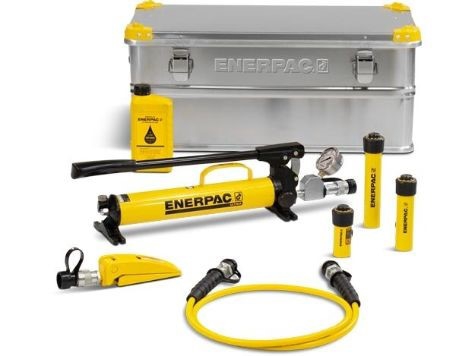 Toolbox 5 Tonnes - Kit d'outils de pompes à main et trois vérins  hydrauliques Enerpac