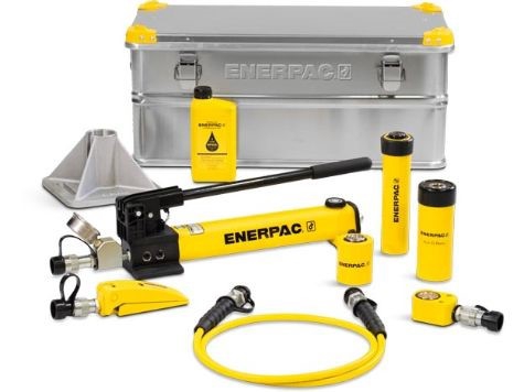 Kit d'outils de pompes à main et quatre vérins hydrauliques 10 tonnes Enerpac