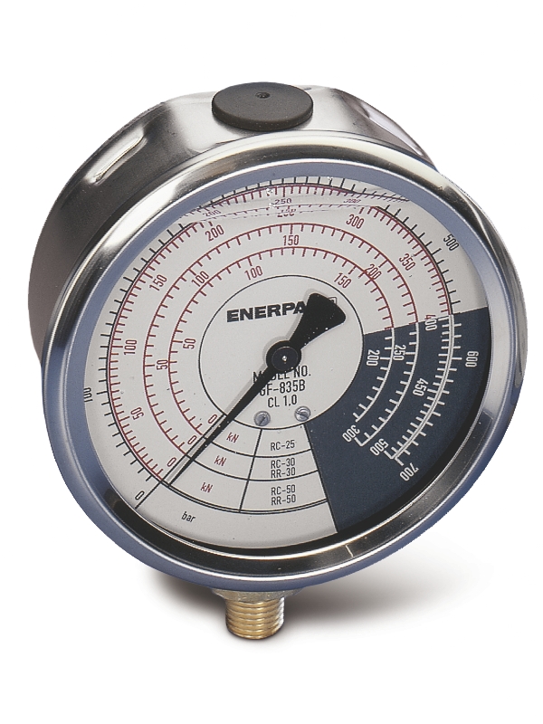 Manomètre de pression inox à glycérine vertical Ø100 - Série GF Enerpac