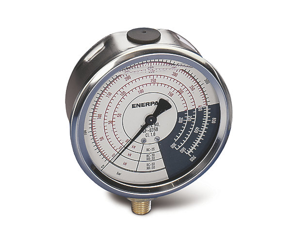 Manomètre de pression inox à glycérine vertical Ø100 - Série GF Enerpac
