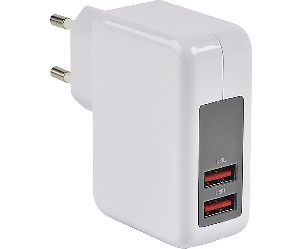 Chargeur secteur 2 USB 3,4A Erard