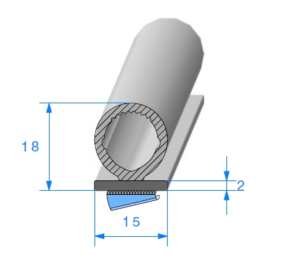  Profil adhésivé EPDM avec bourrelet 1681000 