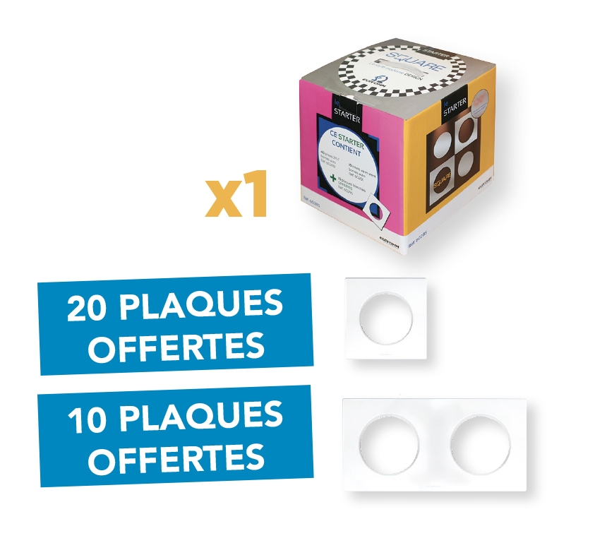 Lot Pack Starter + 30 plaques Square Eur'Ohm
