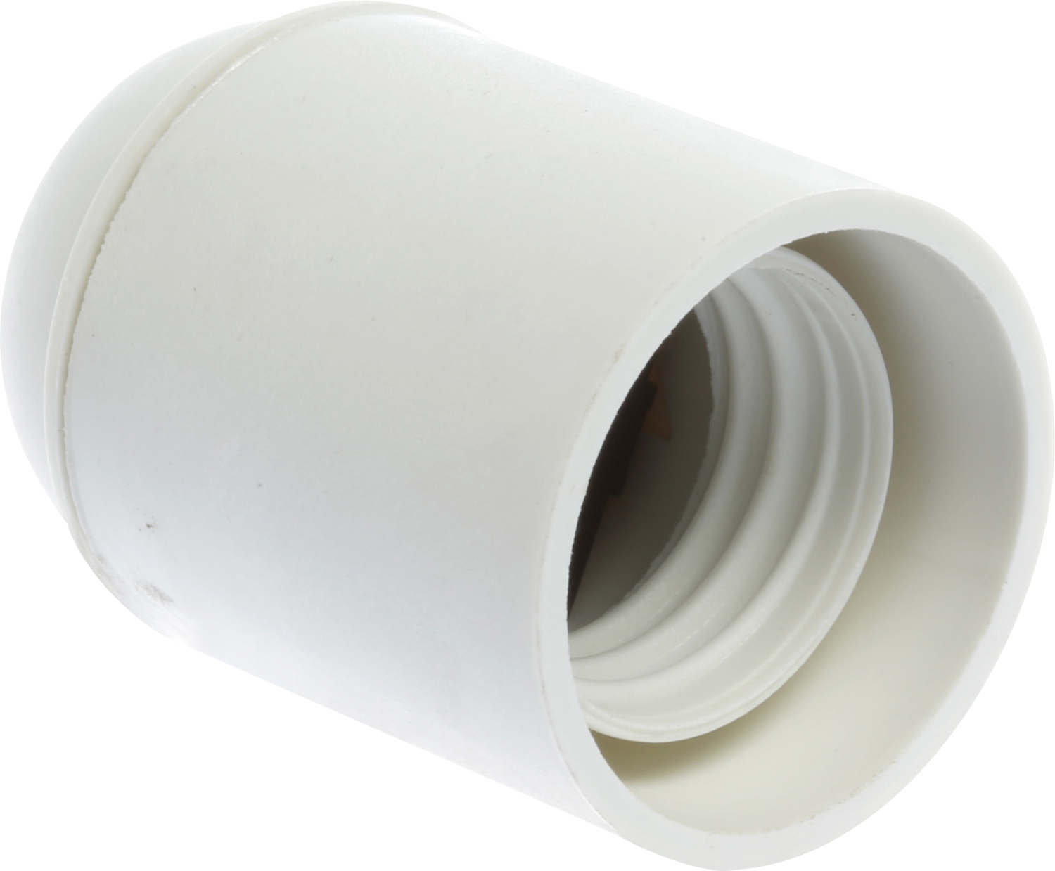 Douille E27 simple bague blanche Eur'Ohm