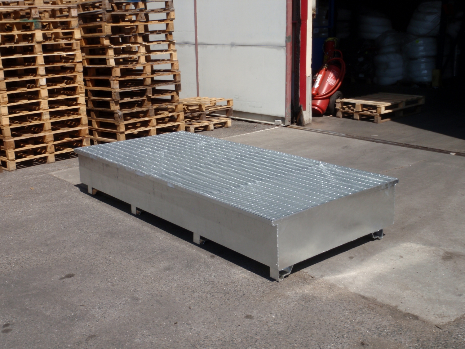 Bac de rétention métal 1000L - 2 cuves 2660 X 1220 X 435mm Eurosorb