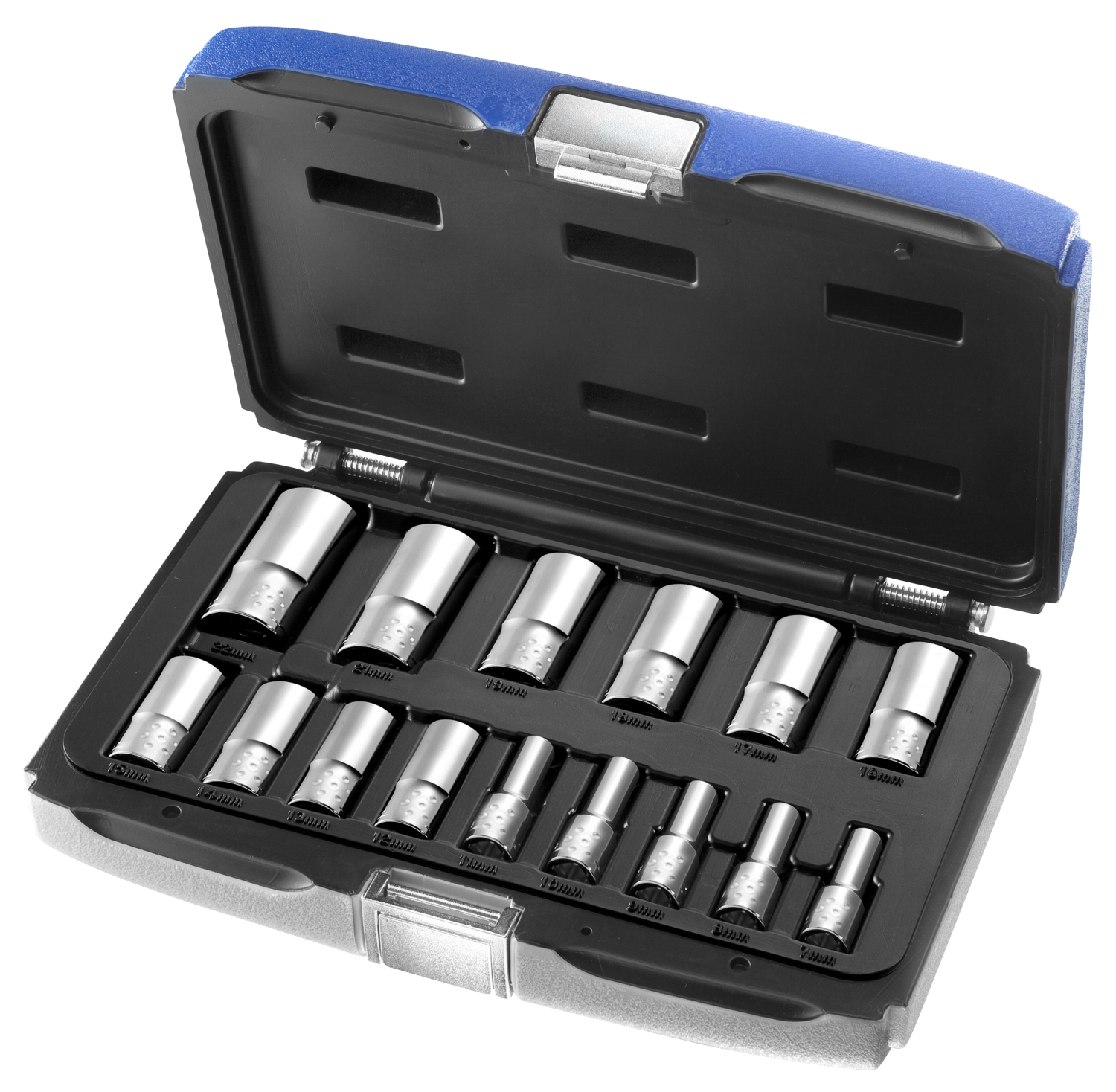 Douilles longues 3/8" métriques coffret 15 pièces Expert