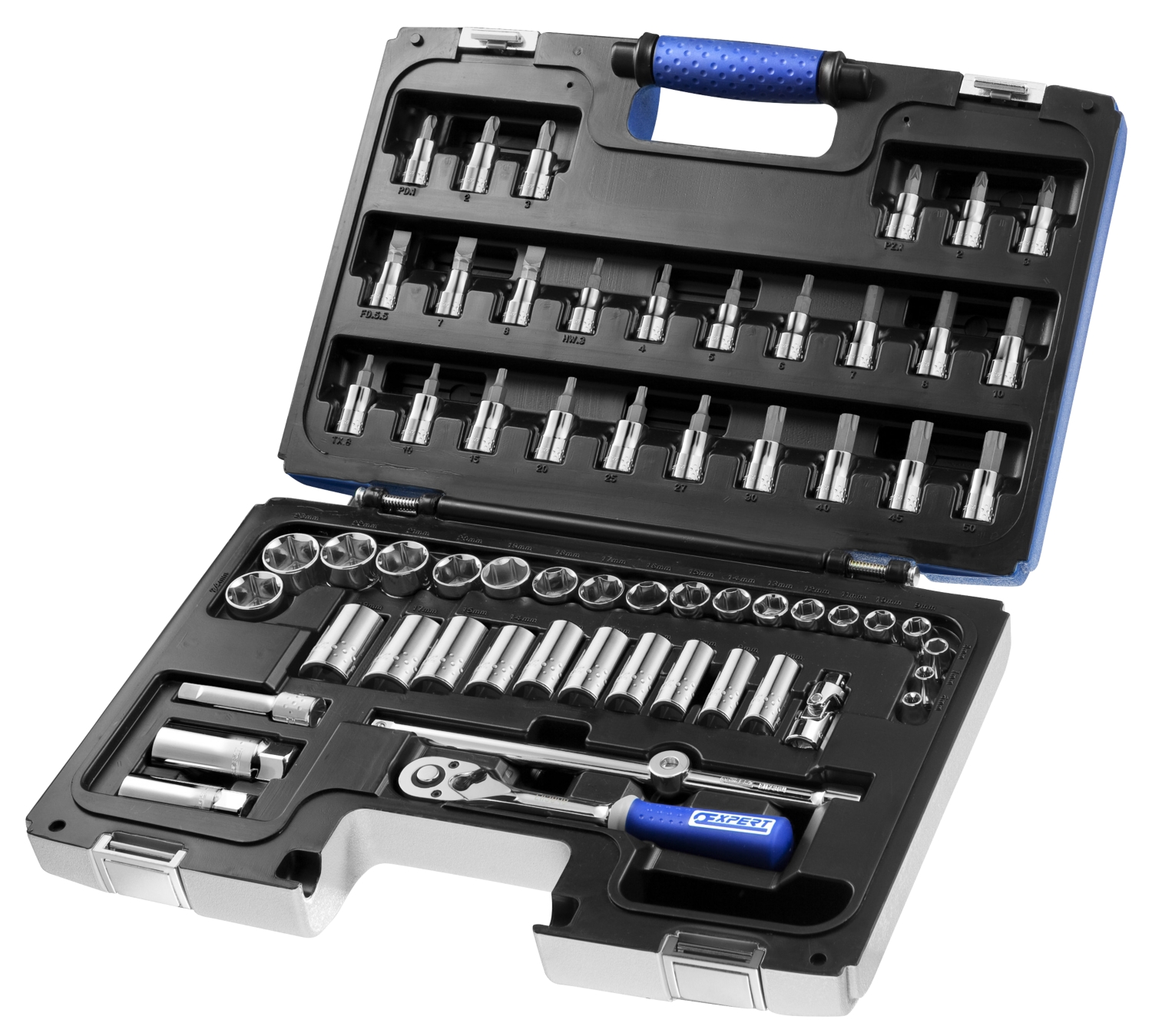 Coffret de douilles et cliquets BRILLIANT TOOLS 3/8 - 61 pcs