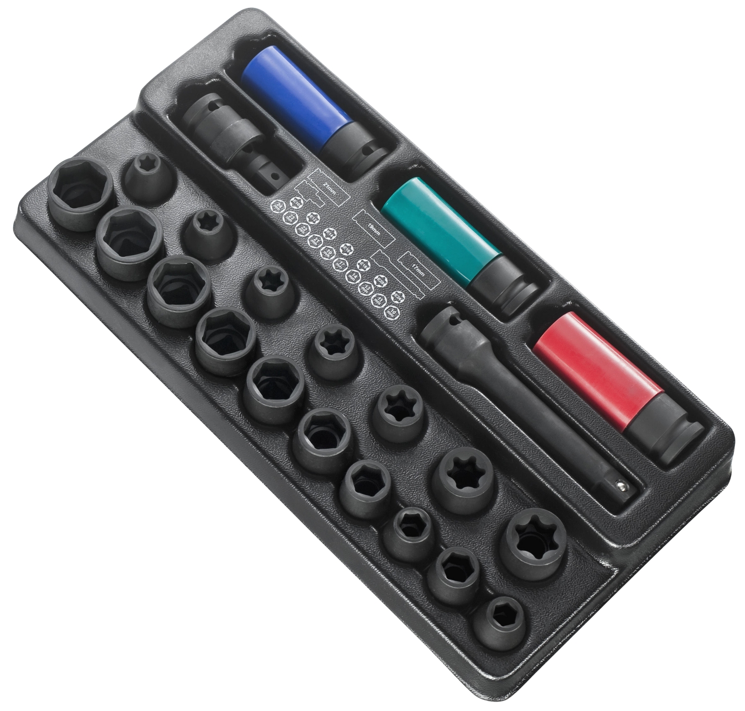Module de 26 douilles et accessoires impact 1/2" Expert