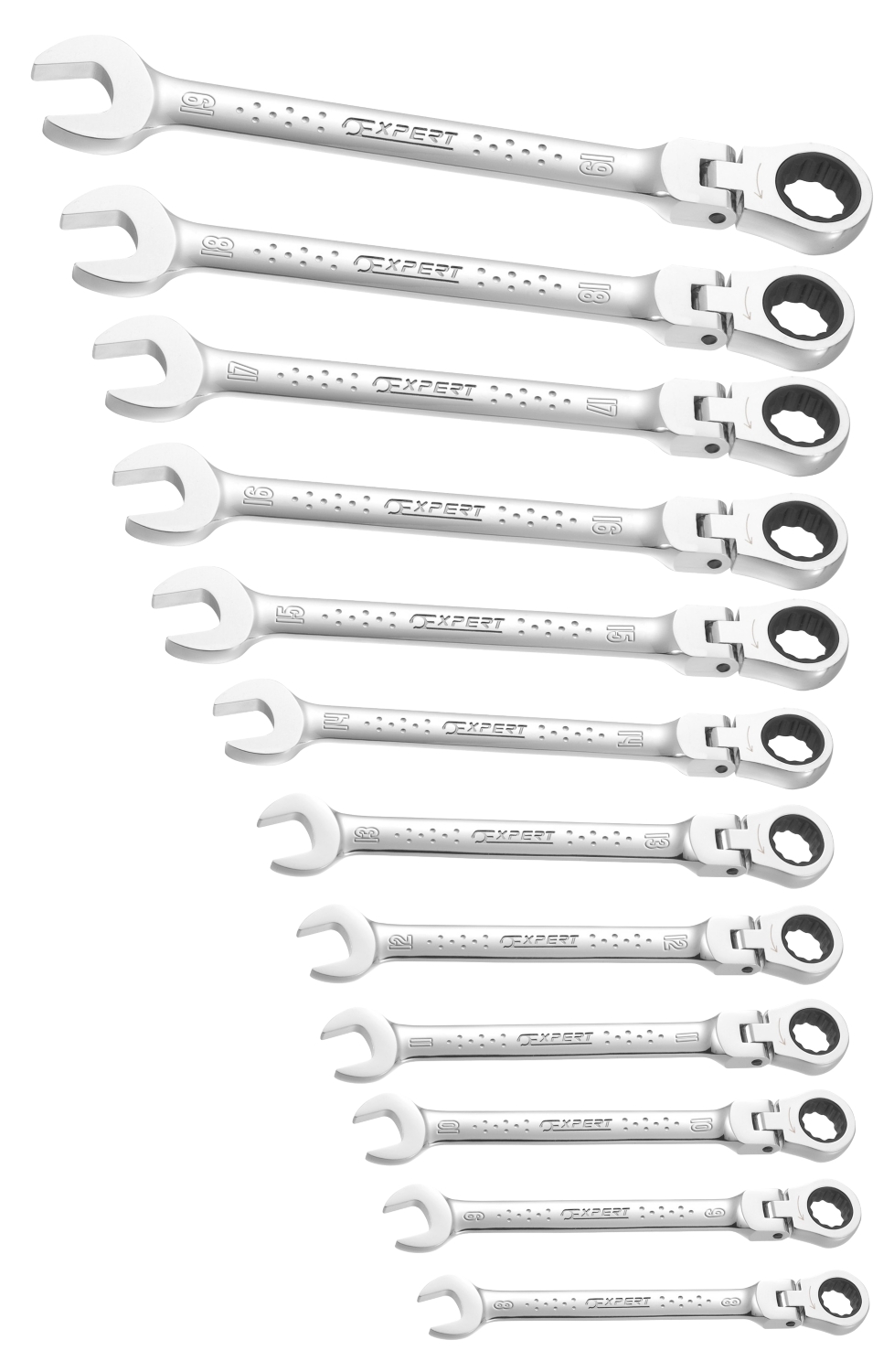 Clés mixtes à cliquet articulées - jeu de 12 Expert