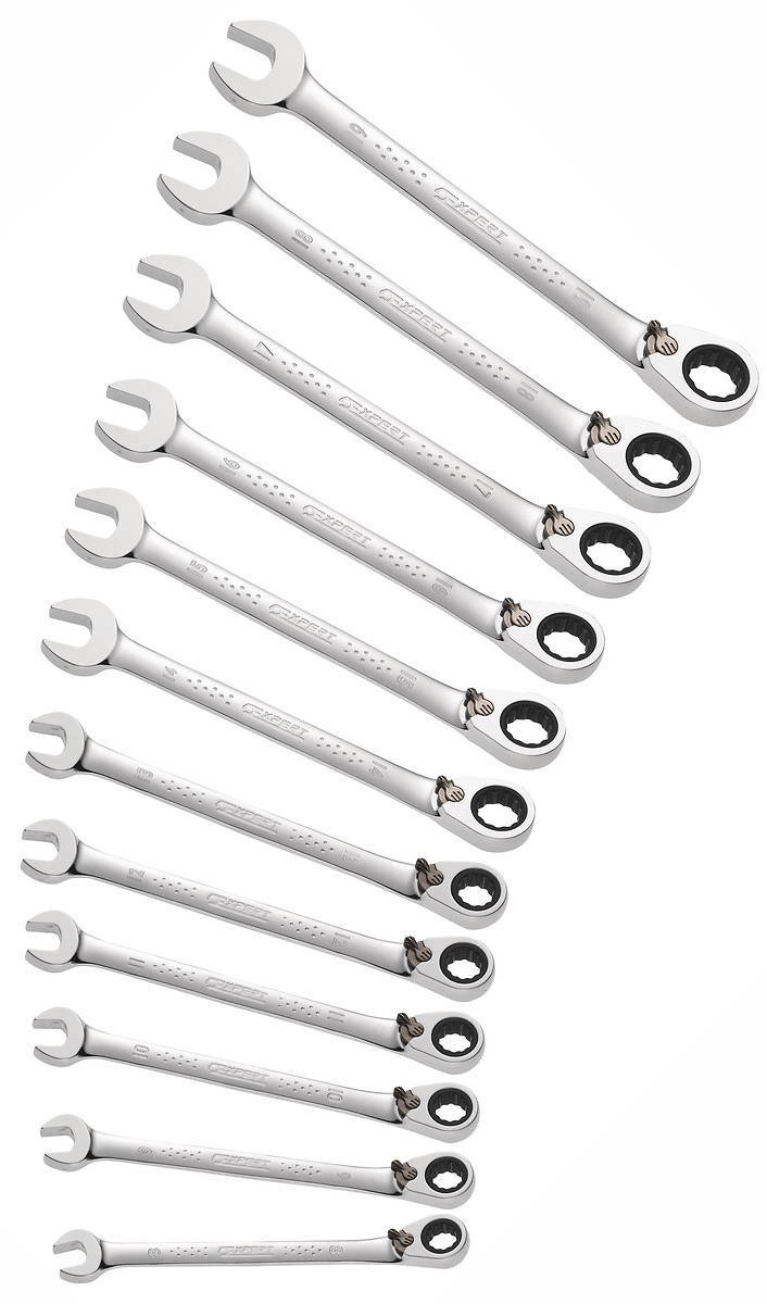 Jeu de 12 clés mixtes à cliquet Expert
