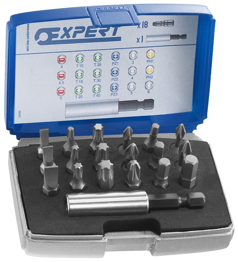 Coffret de vissage 19 pièces Embouts de vissage 1/4'' Expert