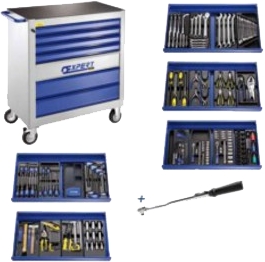 Servante 8 tiroirs équipée de 396 outils + clé dynamométrique Expert 