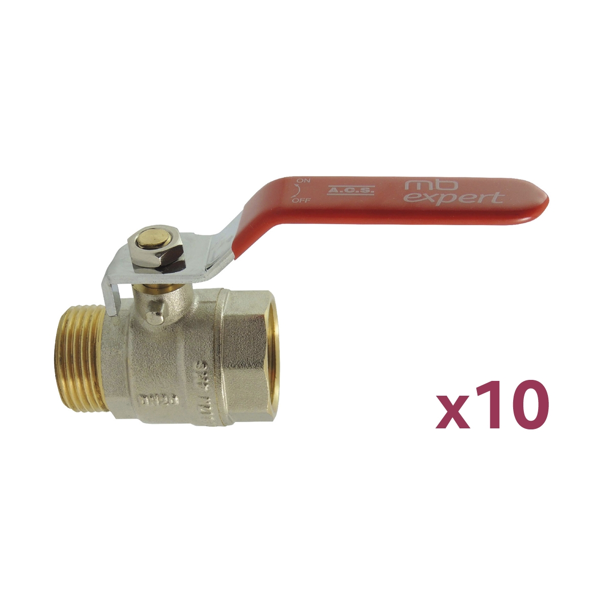  Lot de 10 vannes à boisseau sphérique MF poignée plate 