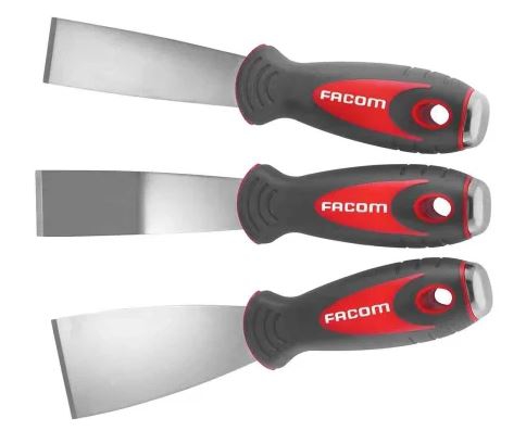 Jeu de trois grattoirs en inox Facom