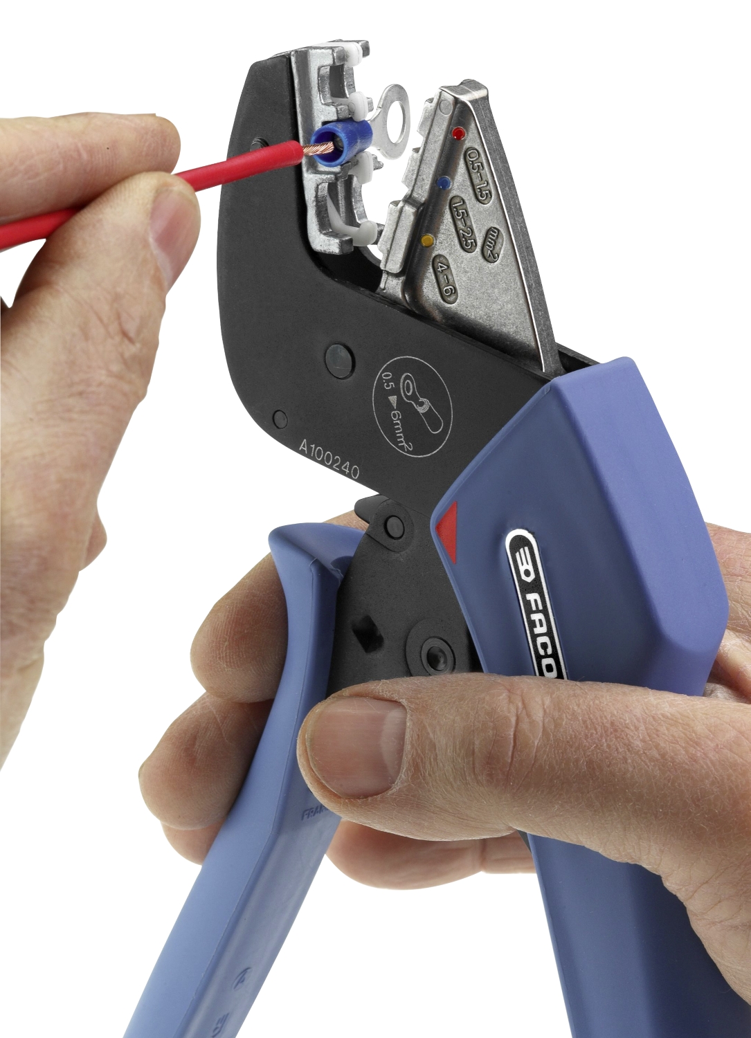  Pince à sertir à cliquet SERKAN® pour cosses pré-isolées 673838 