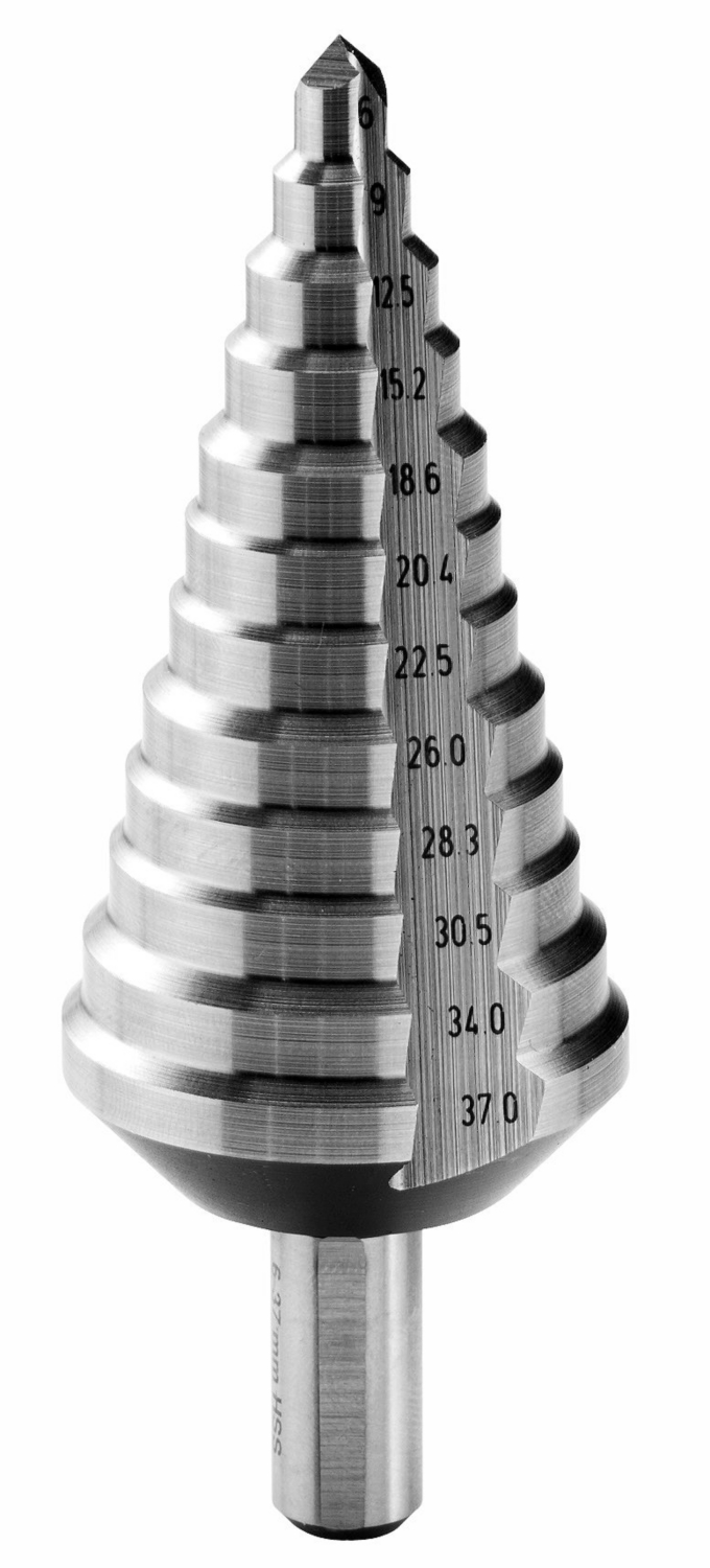 Foret étagé à queue cylindrique trou débouchant 180°, filetage M4