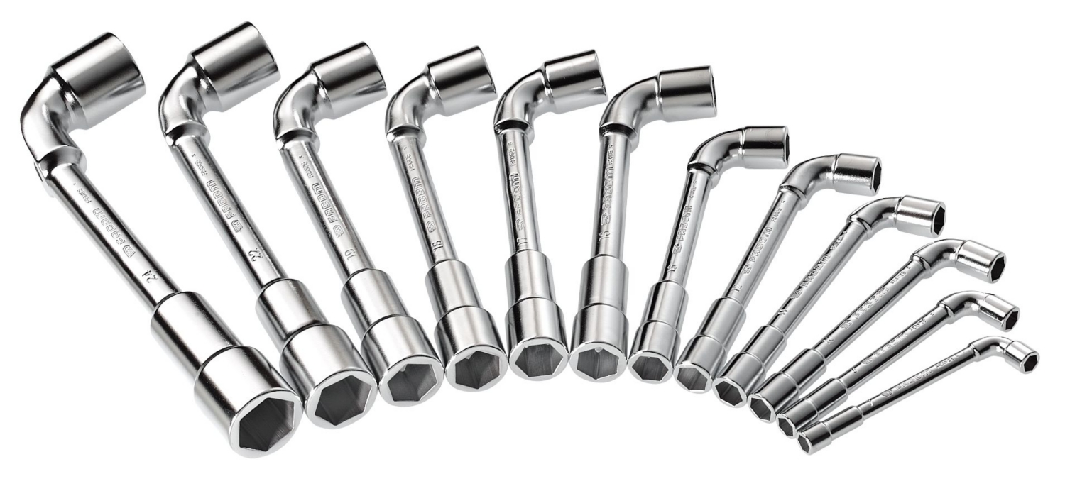 RHINO - CLÉS TUBULAIRES ET À PIPE, LOT DE 5 CLÉS À PIPE DÉBOUCHÉES, JEU DE  5 CLÉS TUBULAIRES - DIAMÈTRE 8 À 17 MM - EMPREINTE 6/