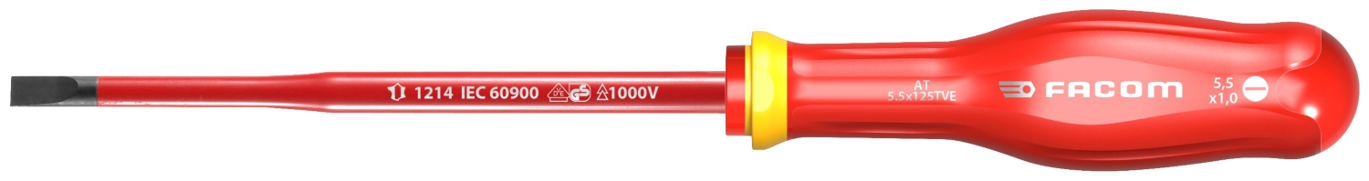  Tournevis Protwist isolé 1000 V pour vis à fente 6,5 mm AT6.5X150TVE 