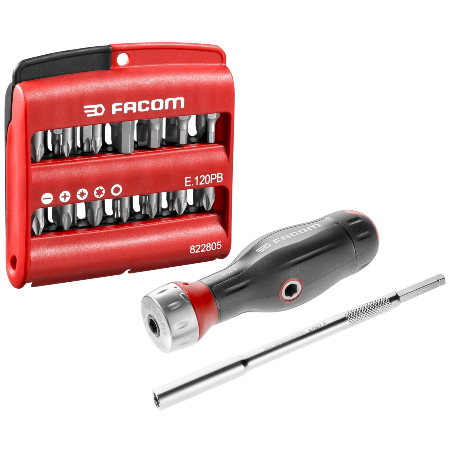 Tournevis PROTWIST 3 en 1 à cliquet + 28 embouts 25 mm ATCL.2A2PB Facom