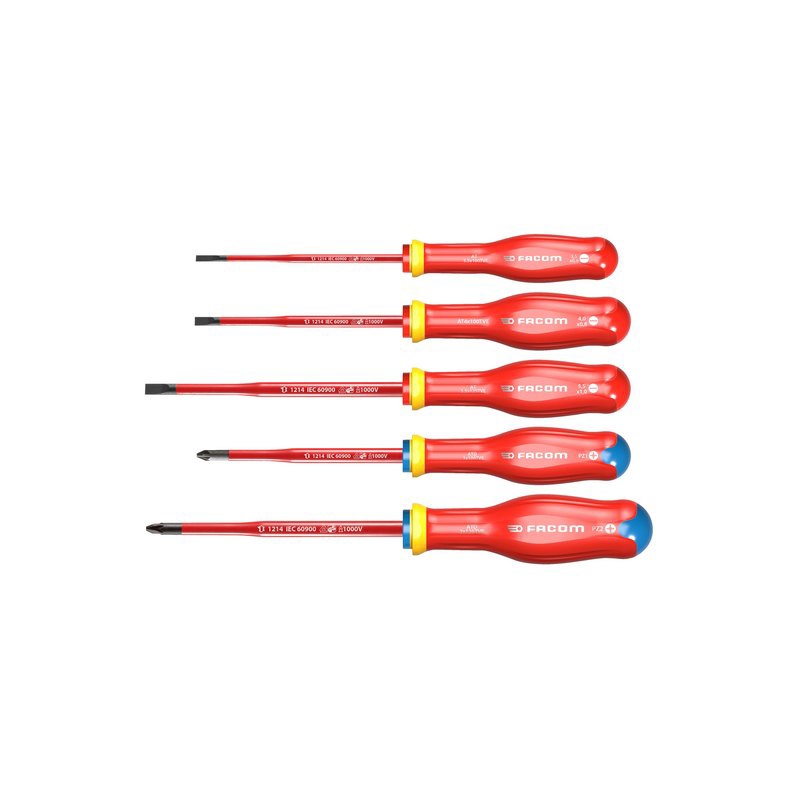  Jeu de 5 tournevis Protwist - Isolés 1000 V - AT.VE ATP.J5VE 