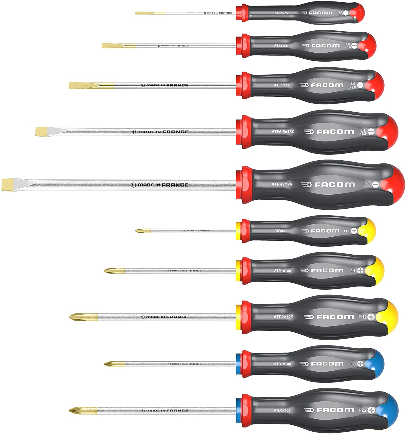  Jeu de 10 tournevis Protwist lame ronde et hexagonale ATW.J10PB 