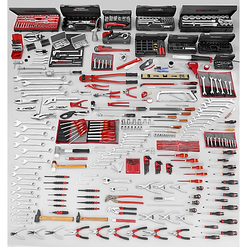 Sélection maintenance industrielle 528 outils - servante 8 tiroirs et coffre Facom