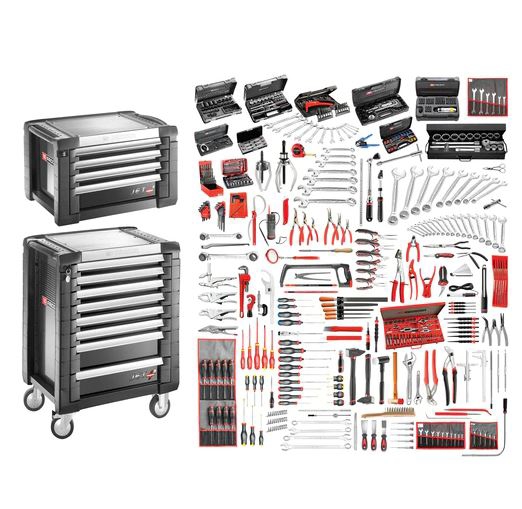 Sélection maintenance industrielle 528 outils - servante 8 tiroirs et coffre JET8.M160A Facom