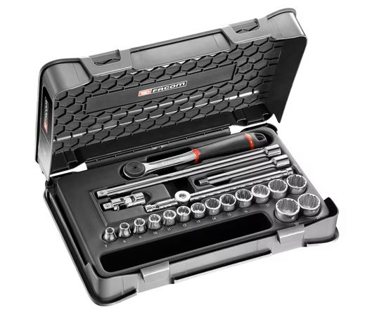 Coffret douilles 3/8" 12 pans métriques - 20 PC J.161-3P12 Facom