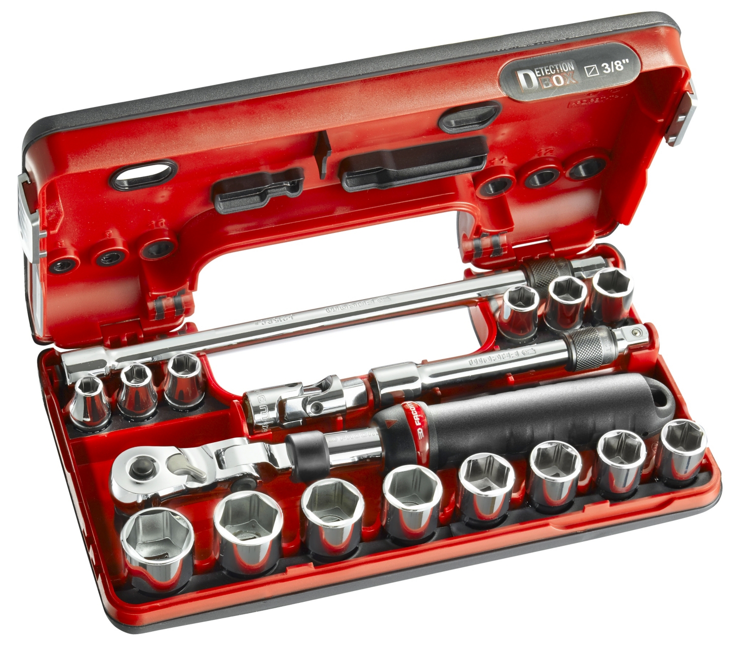 Composition détection Box de douilles 6 pans 3/8" 9 - 22 mm JXL.DBOX1 Facom