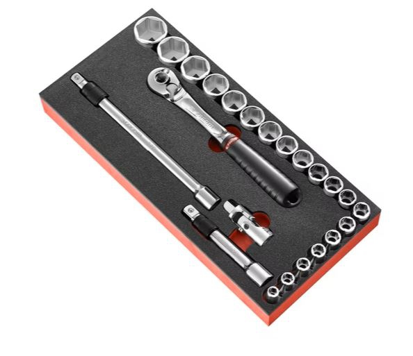 Module mousse douilles 1/2" 6 pans métriques- 23 PC MODM.SL171-36 Facom
