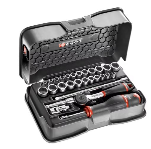 Coffret douilles 1/4" 6 pans métriques et pouces - 28 PC R.420AMU Facom