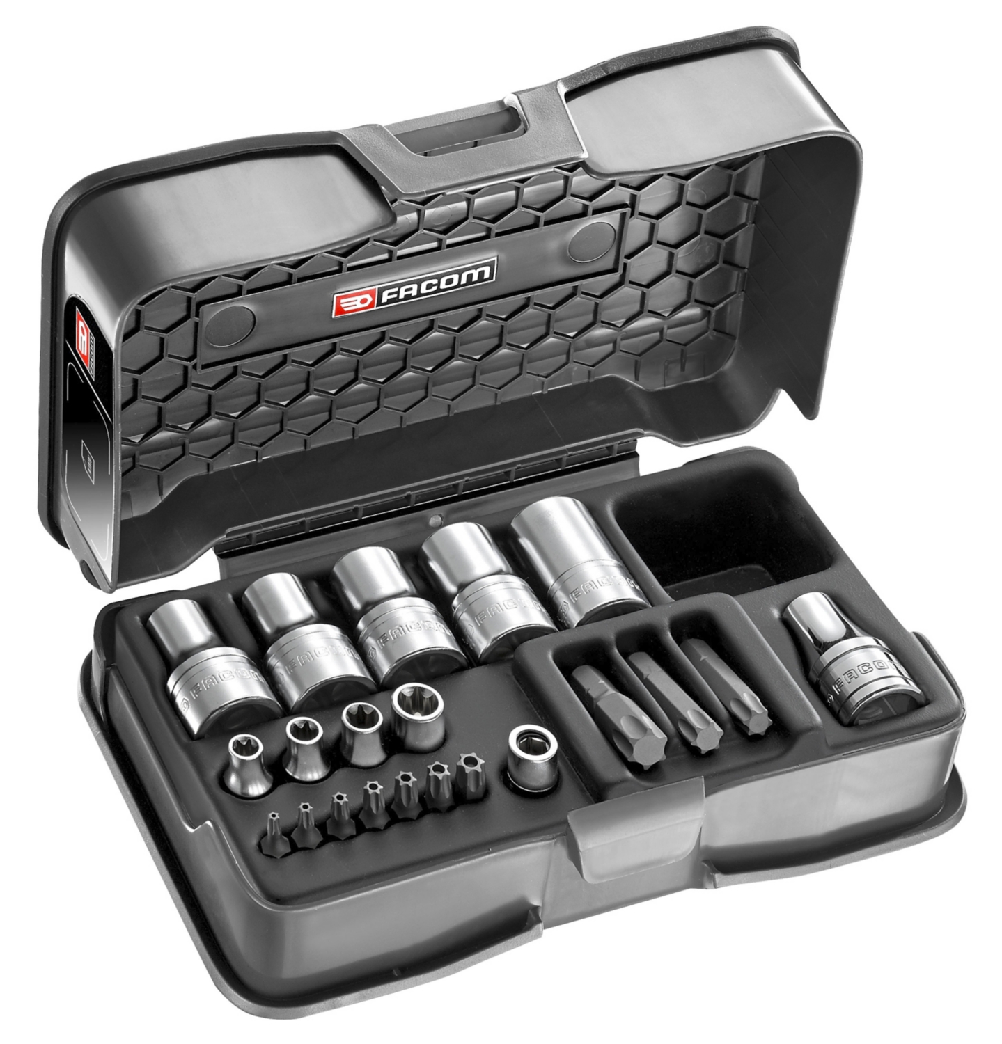 Coffret De Douilles 1/4" Et 1/2" Torx Et Embouts - 21 Pièces RSX.19BPB Facom