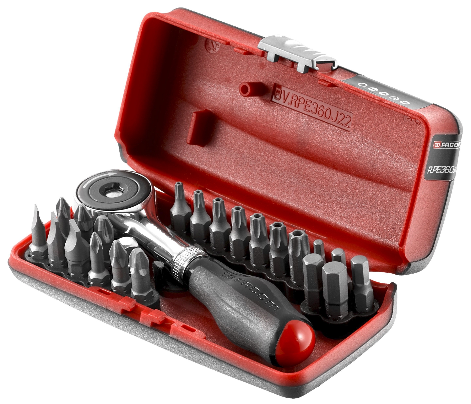 Coffret d'embouts avec cliquet 1/4" R.PE360J22PB Facom