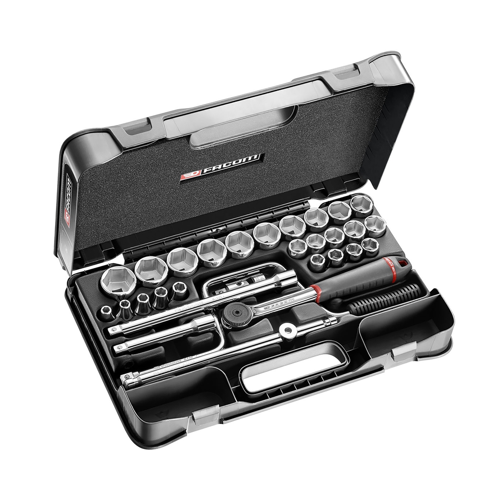Coffret douilles 1/2" 6 pans métriques - 30 Pièces - S.161 - 5P6 - 8 - 34 mm S.161-5P6 Facom