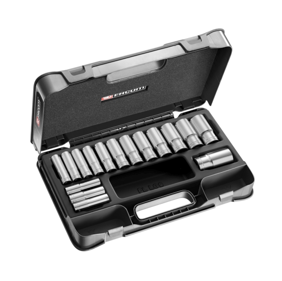 Coffret douille 1/2" - Longue 6 pans métrique - 16 pièces - 12 - 32 mm S.405AE Facom