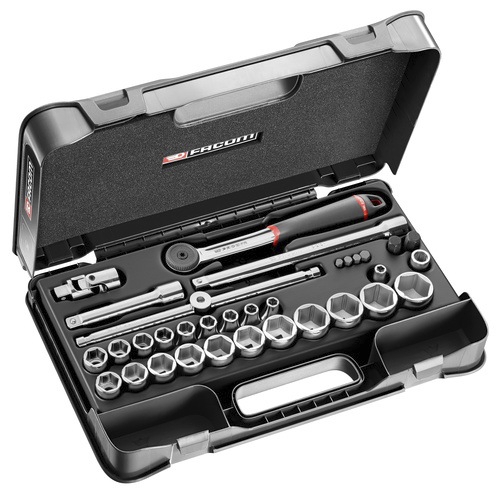 Coffret douilles 1/2" longues 6 pans métriques - 35 PC S.447ADP Facom