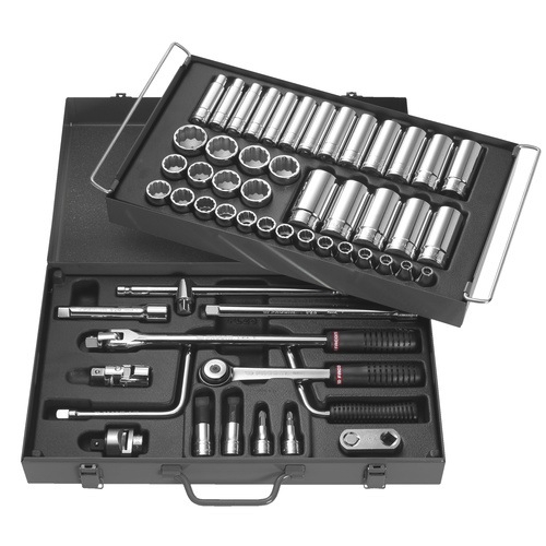 Coffret douilles 1/2 longues - 12 pans métriques - 16 pièces - S