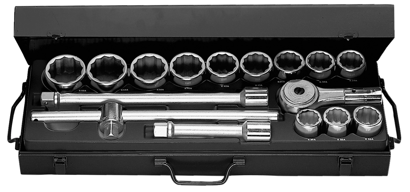 Coffret de douilles 6 pans 3/4" - 32 -55 mm K.433E Facom