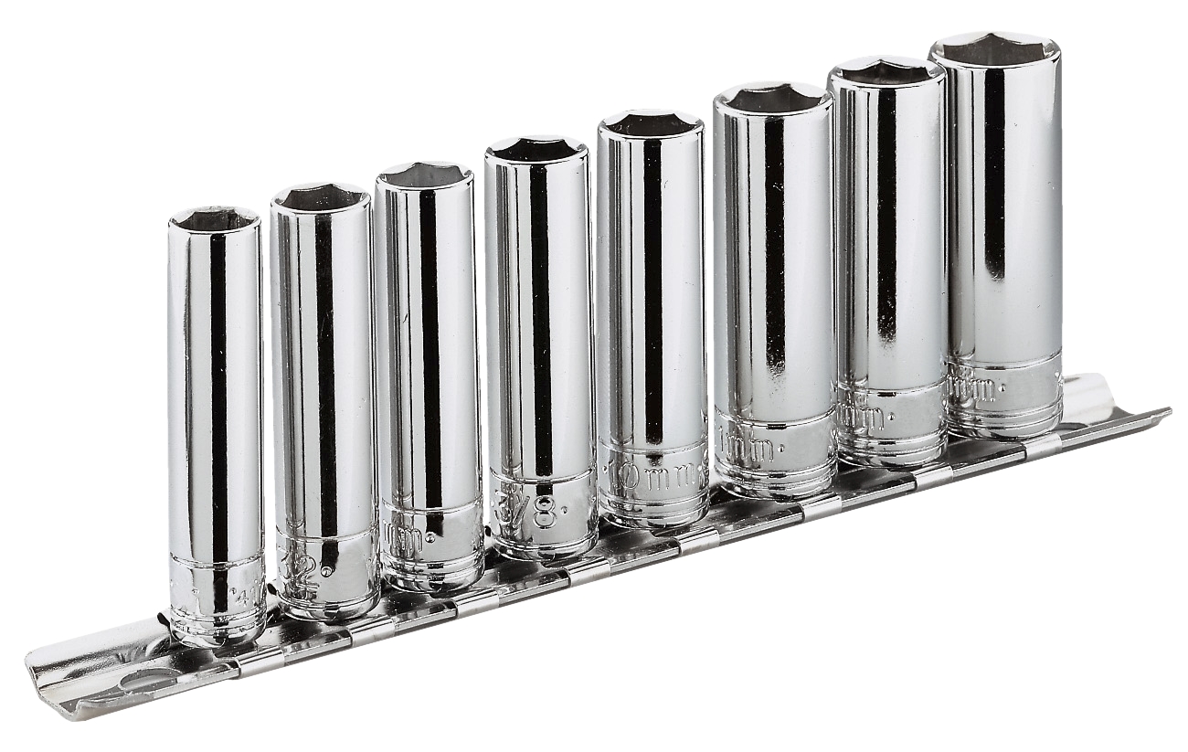  Douilles 1/4" sur rack jeu de 8 3,2 - 4 - 5 - 5,5 - 6 - 7 - 8 - 9 mm RL.40E 