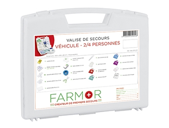 Valise de secours véhicule - 2/4 personnes Farmor