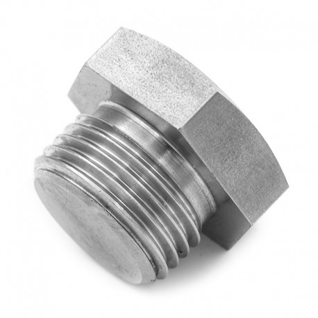  Bouchon tête hexagonale inox 316L BSP mâle moulé 