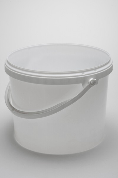  Seau plastique blanc de 11L avec couvercle et anse 