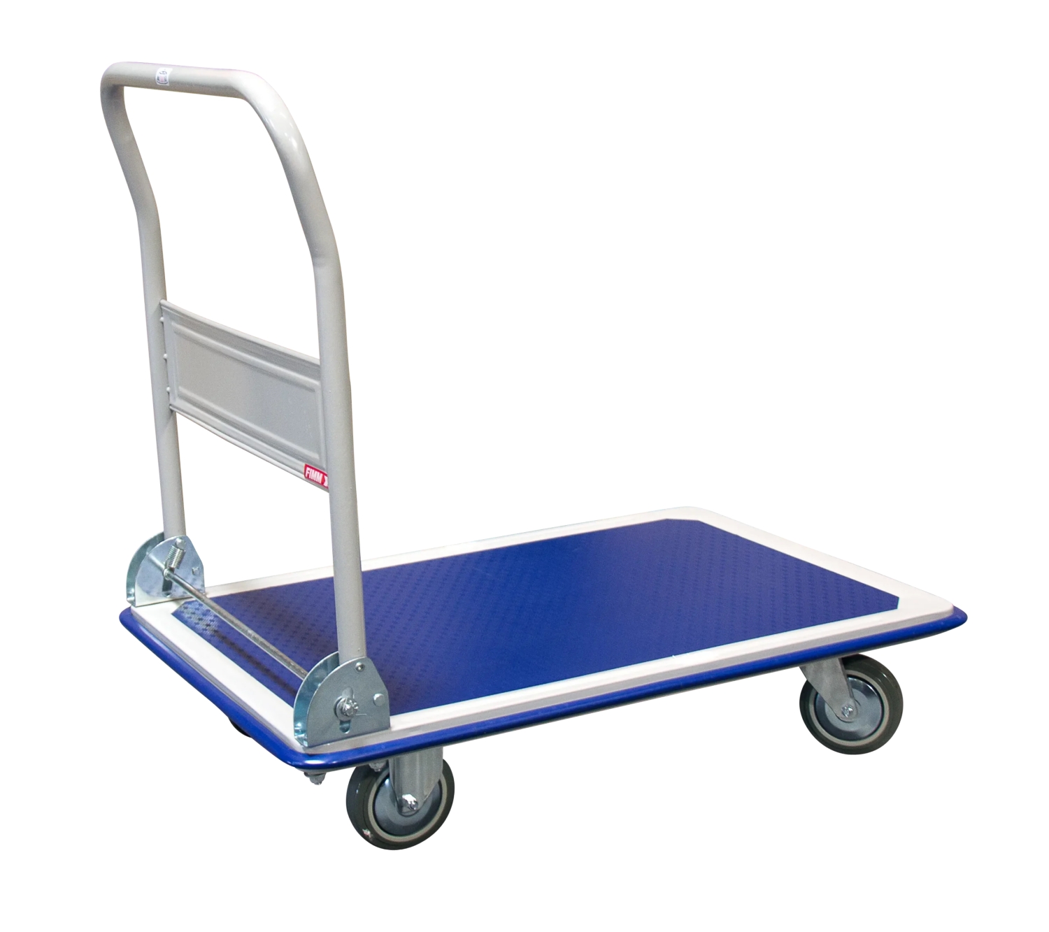 Chariot à dossier repliable et plateau en tôle antidérapant